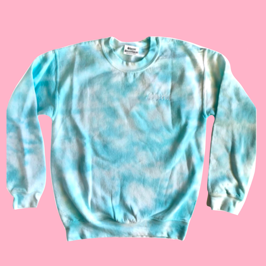 SHERNI CLOUD TIE DYE EMBROIDERED SHERNI CREWNECK