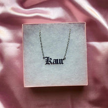 Load image into Gallery viewer, Kaur nameplate necklace in silver by Sherni Streetwear
