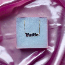 Load image into Gallery viewer, Bad Beti nameplate necklace in gold by Sherni Streetwear 
