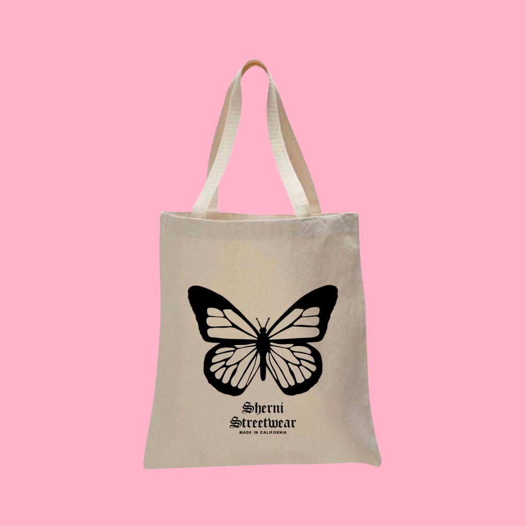 CANVAS BUTTERFLY TOTE BAG