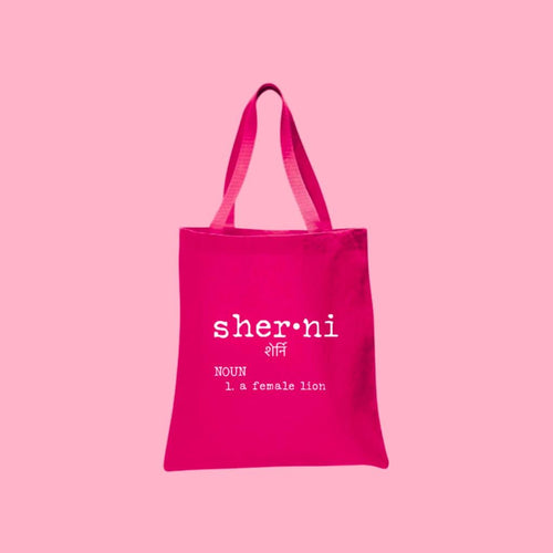 pink Sherni definition style tote bag