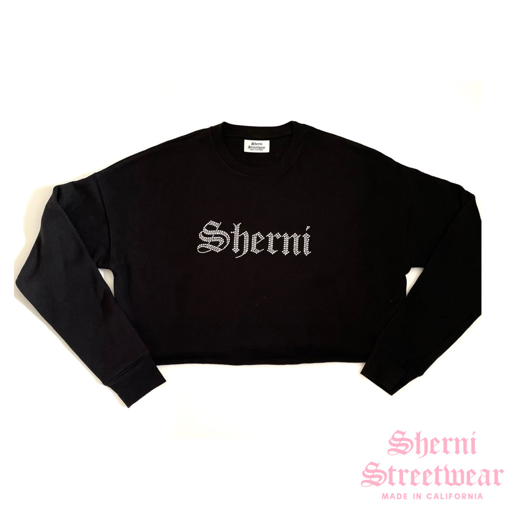 SHERNI BLING CROPPED SWEATSHIRT